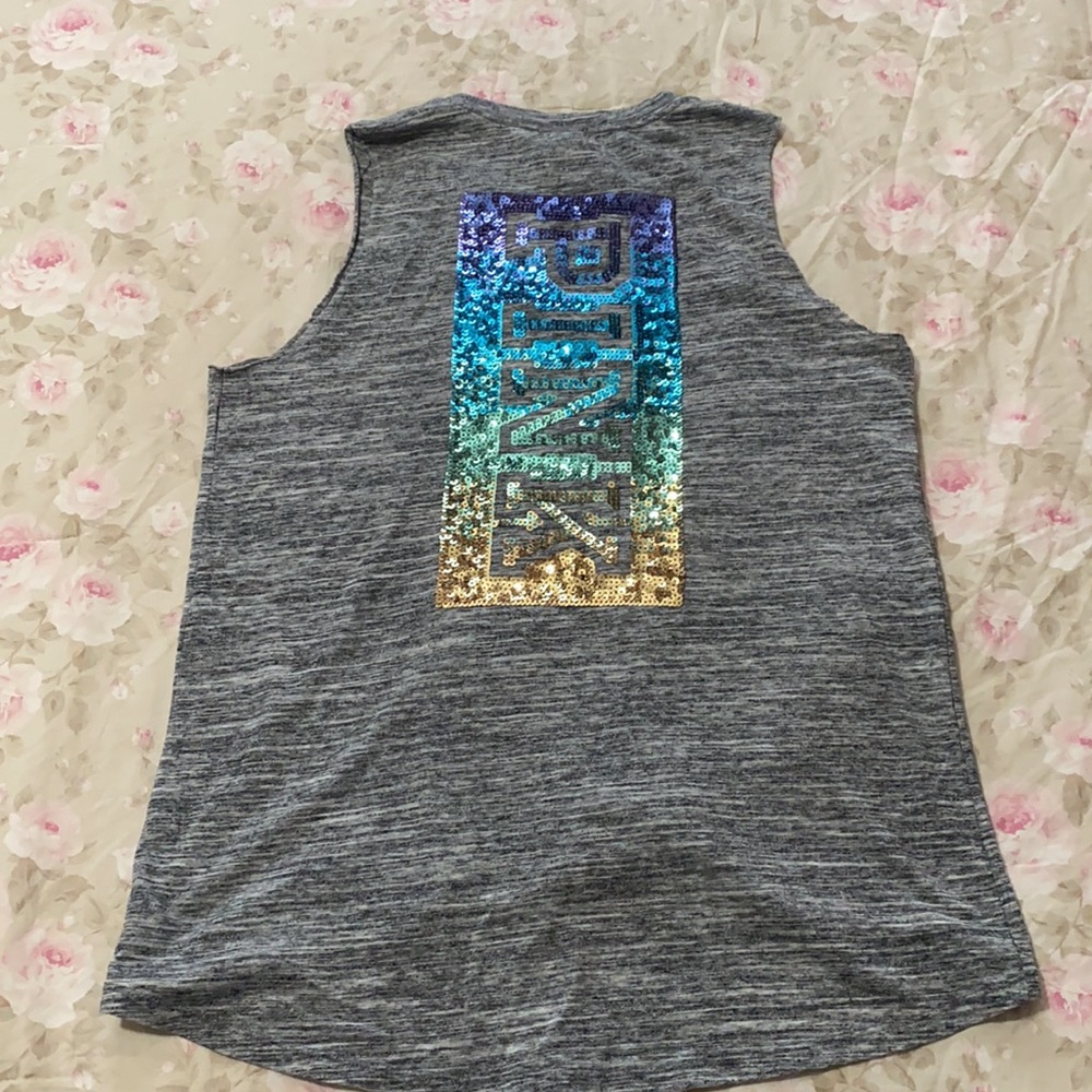 Pink | Heathered grey muscle tank